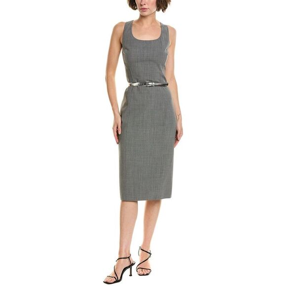 Michael Kors Collection WomensCrepe Sheath Dress, Gray